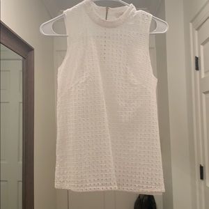 J Crew White high neck tank